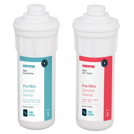 2 PRE FILTROS PP 5 MICRAS Y FILTRO CARBON BLOCK